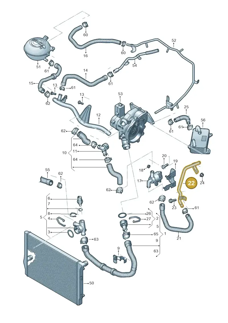 5Q0121070BQ — Volkswagen Golf 2.0 (2016-2020) diagram 828121130, position 22
