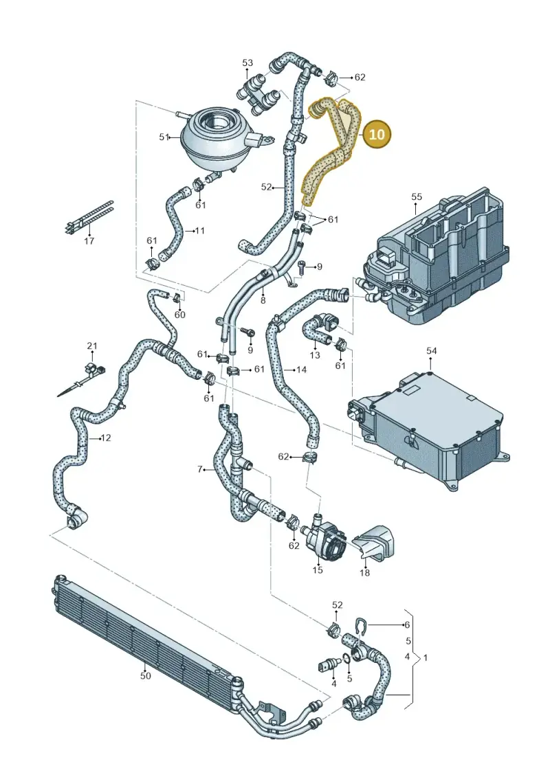 5Q0121086F — Volkswagen Golf 2.0 BlueMotion (2019-2024) diagram 793121019, position 10