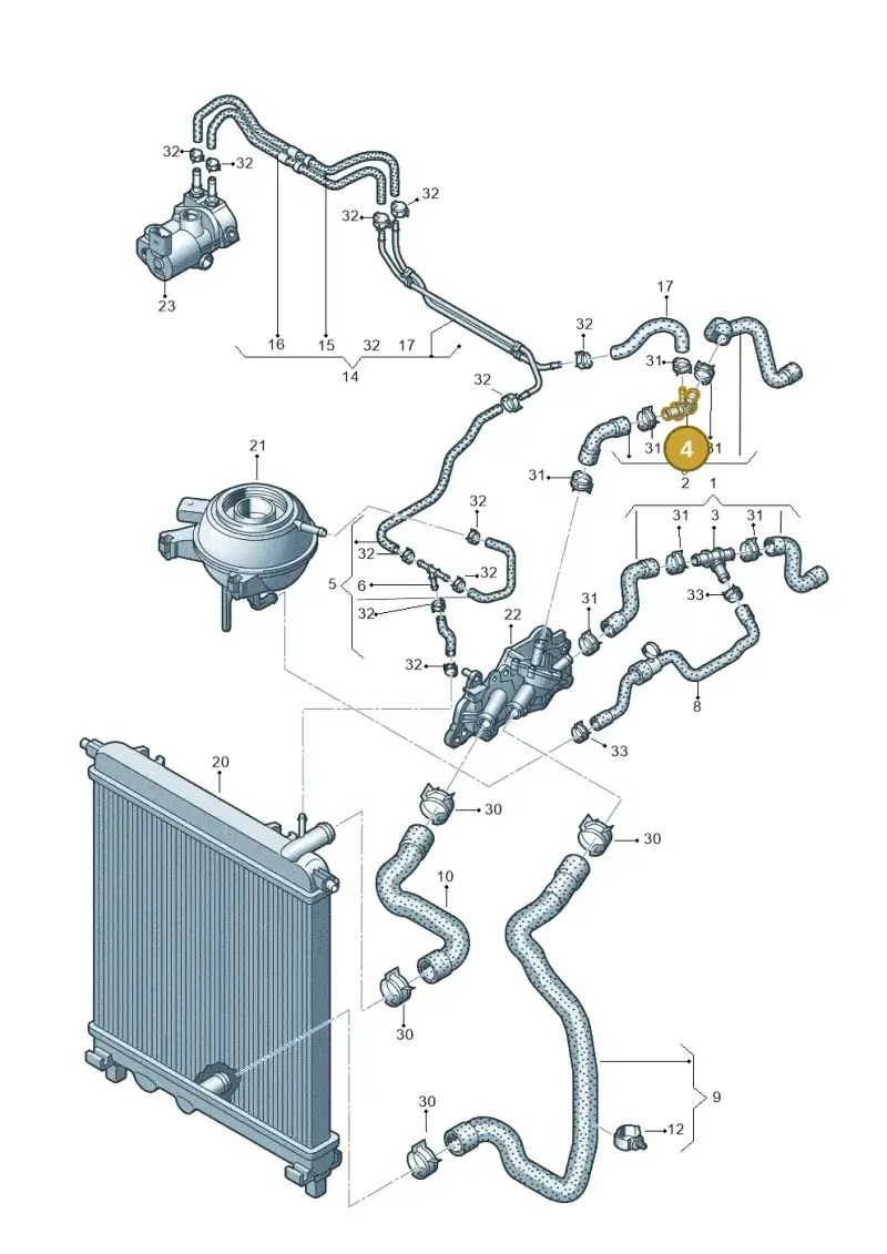 5Q0121087F — Volkswagen Up! 1.0 BlueMotion (2016-2023) diagram 723121150, position 4