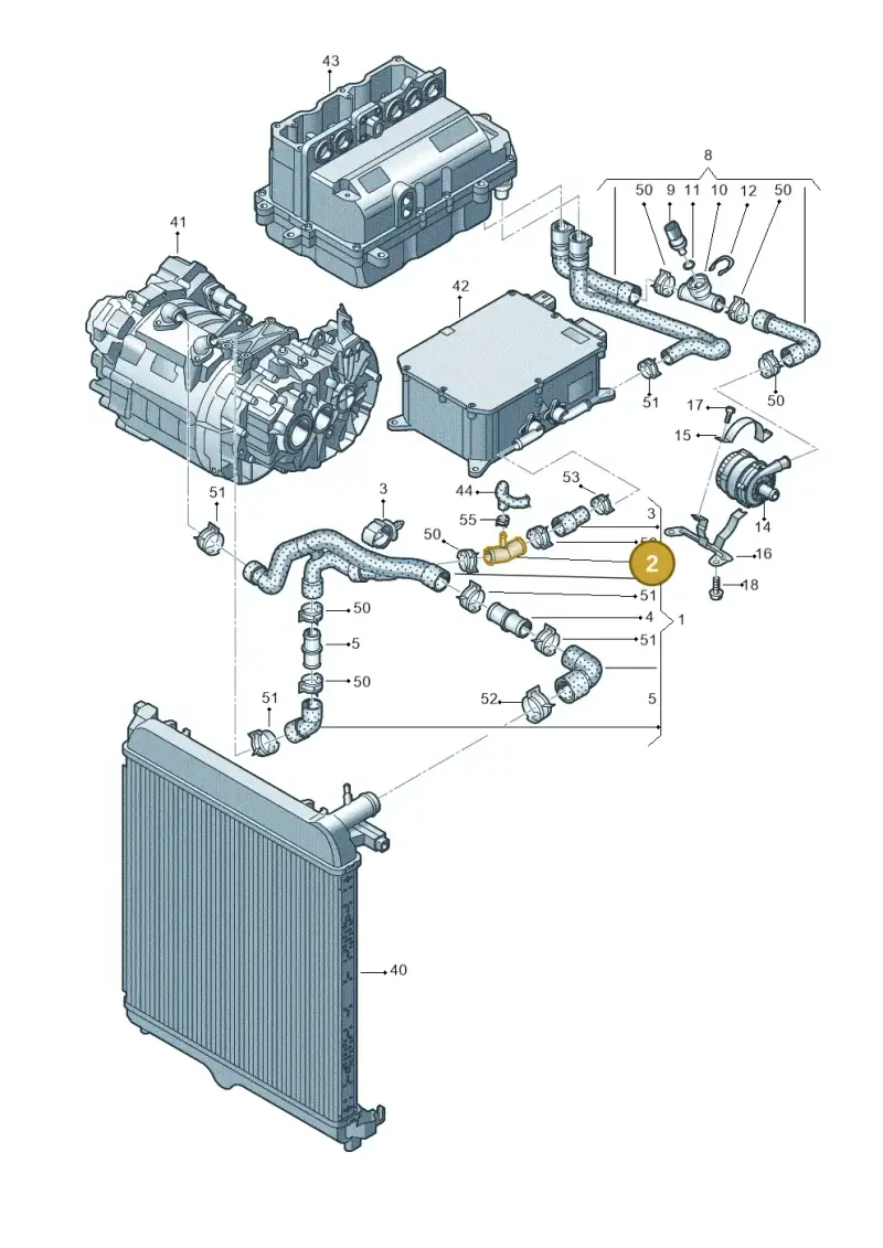 5Q0121087F — Volkswagen E-up! (2016-2023) diagram 772121100, position 2