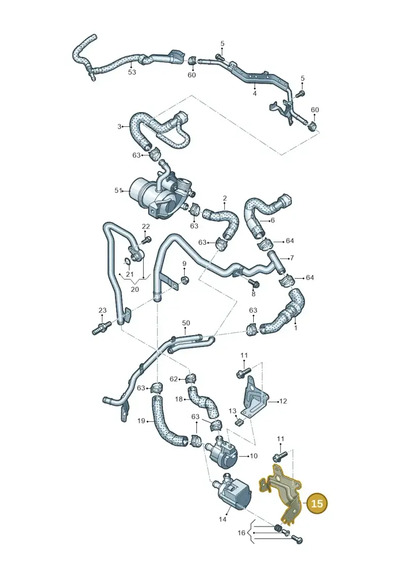 5Q0121093AK — Volkswagen Golf Sportsvan 1.6 (2014-2020) diagram 746121320, position 15