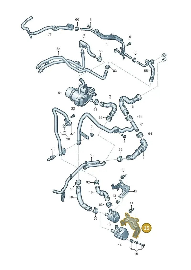 5Q0121093AK — Volkswagen Golf Sportsvan 1.6 (2014-2020) diagram 746121330, position 15