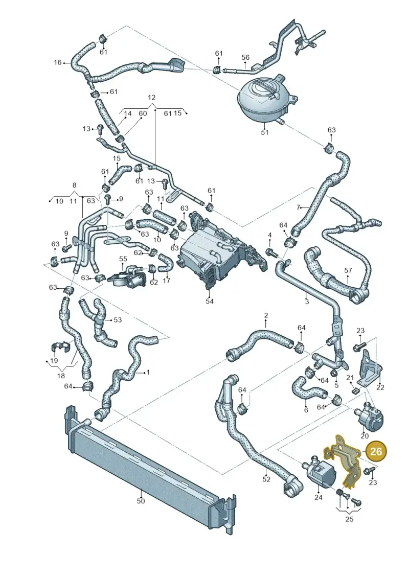 5Q0121093AK — Volkswagen Golf Sportsvan 1.6 (2014-2020) diagram 746121370, position 26