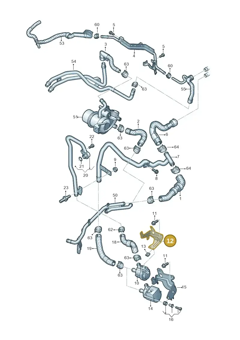 5Q0121093AR — Volkswagen Golf Sportsvan 1.6 (2014-2020) diagram 746121330, position 12