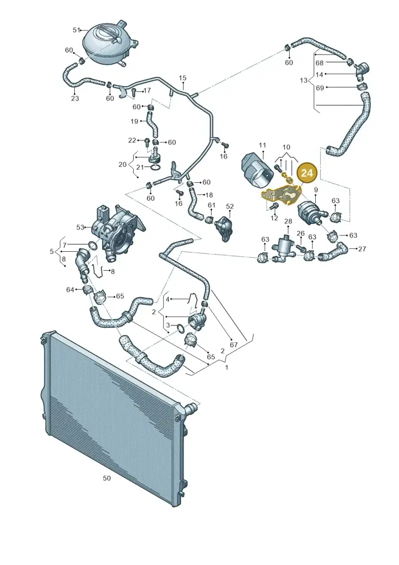 5Q0121093BA — Volkswagen Golf 2.0 BlueMotion (2019-2024) diagram 827121050, position 24