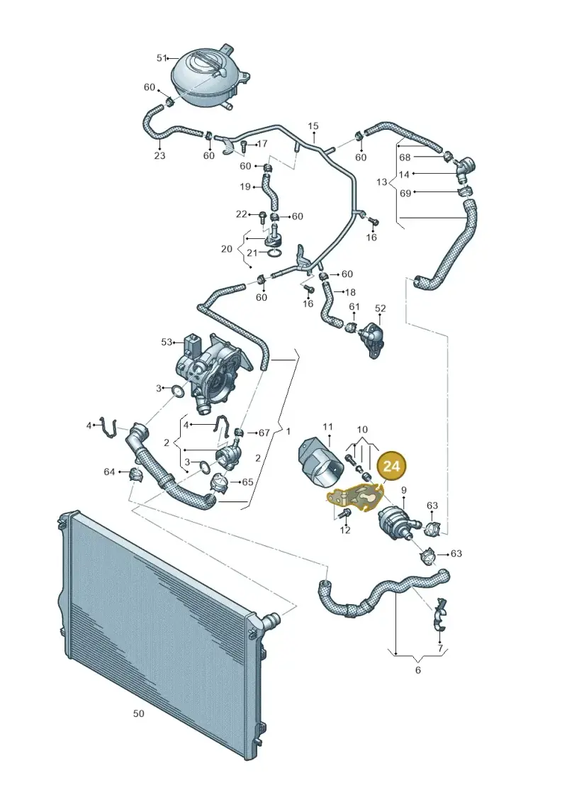 5Q0121093BA — Volkswagen T-Roc BlueMotion (2017-2024) diagram 827121405, position 24