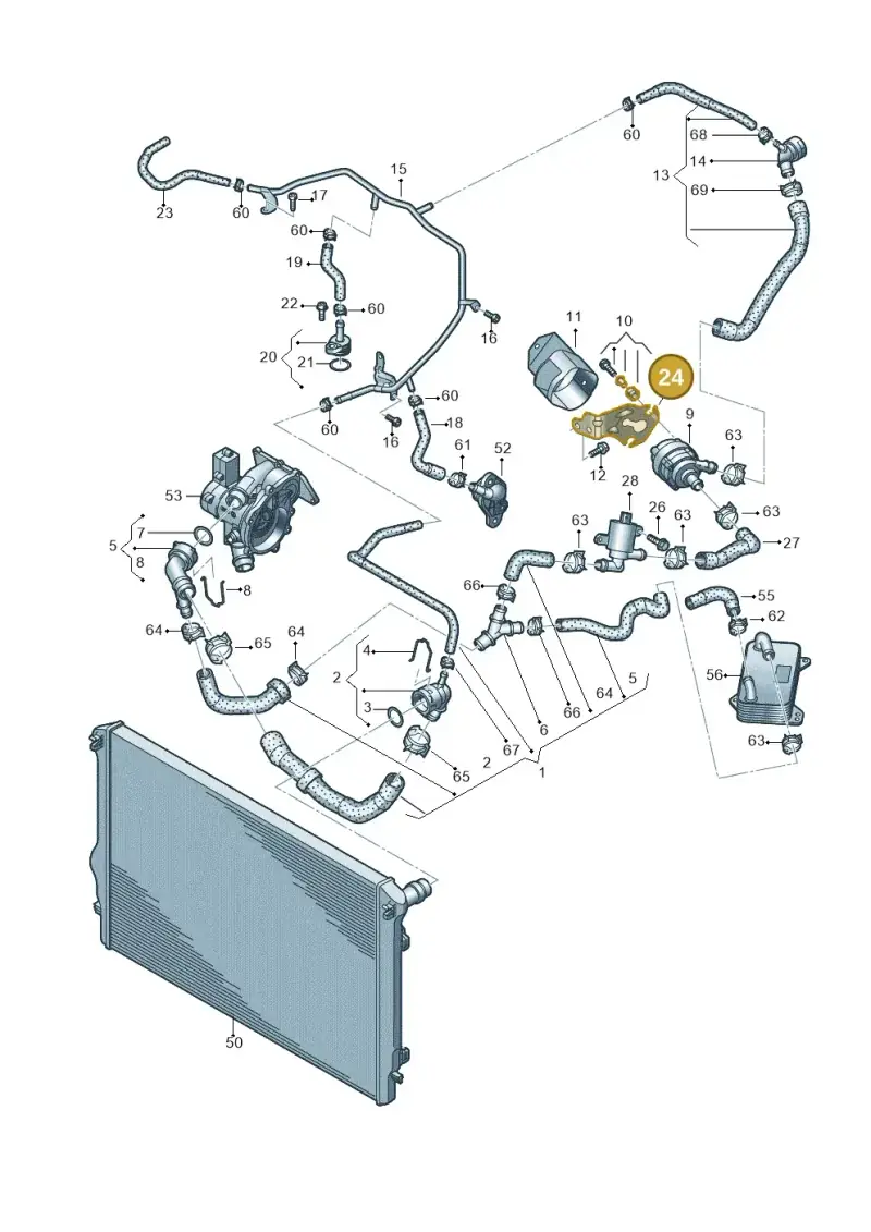 5Q0121093BA — Volkswagen T-Roc BlueMotion (2017-2024) diagram 828121030, position 24