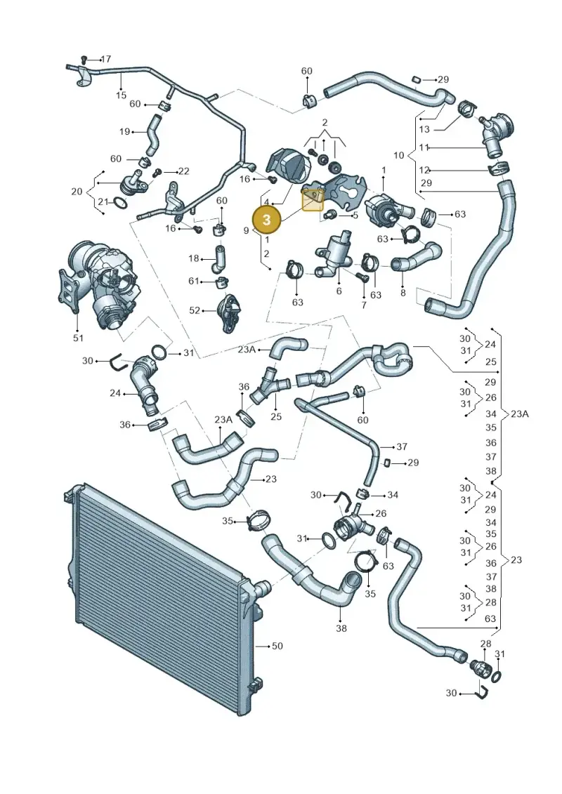 5Q0121093BA — Volkswagen Tiguan 2.0 4Motion (2017-2024) diagram 833121450, position 3