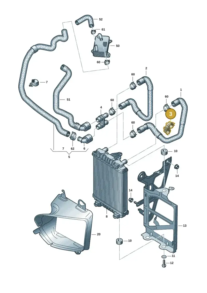 5Q0121093BD — Volkswagen Golf 2.0 BlueMotion (2019-2024) diagram 827121428, position 3