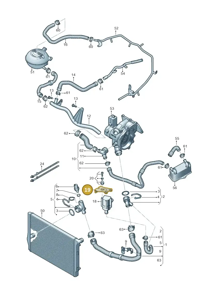 5Q0121093BE — Volkswagen Golf 2.0 (2016-2020) diagram 746121570, position 19