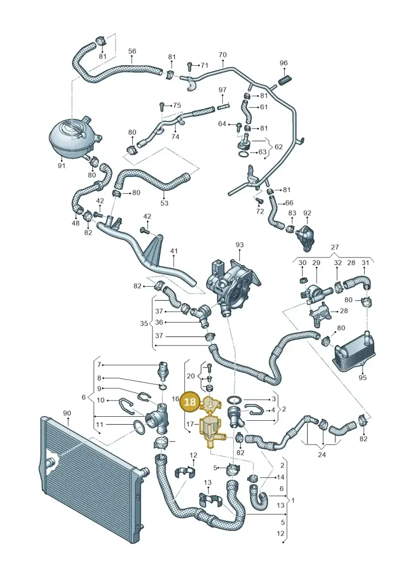 5Q0121093BE — Volkswagen Sharan BlueMotion (2015-2022) diagram 863121410, position 18