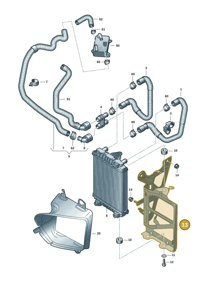 5Q0121093BF — Volkswagen Golf 2.0 BlueMotion (2019-2024) diagram 827121428, position 13