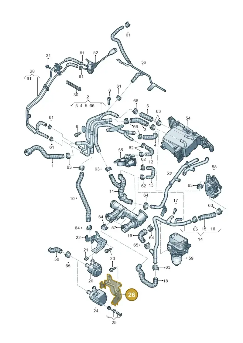 5Q0121093CH — Volkswagen T-Cross 1,0 (2018-2024) diagram 837121110, position 26
