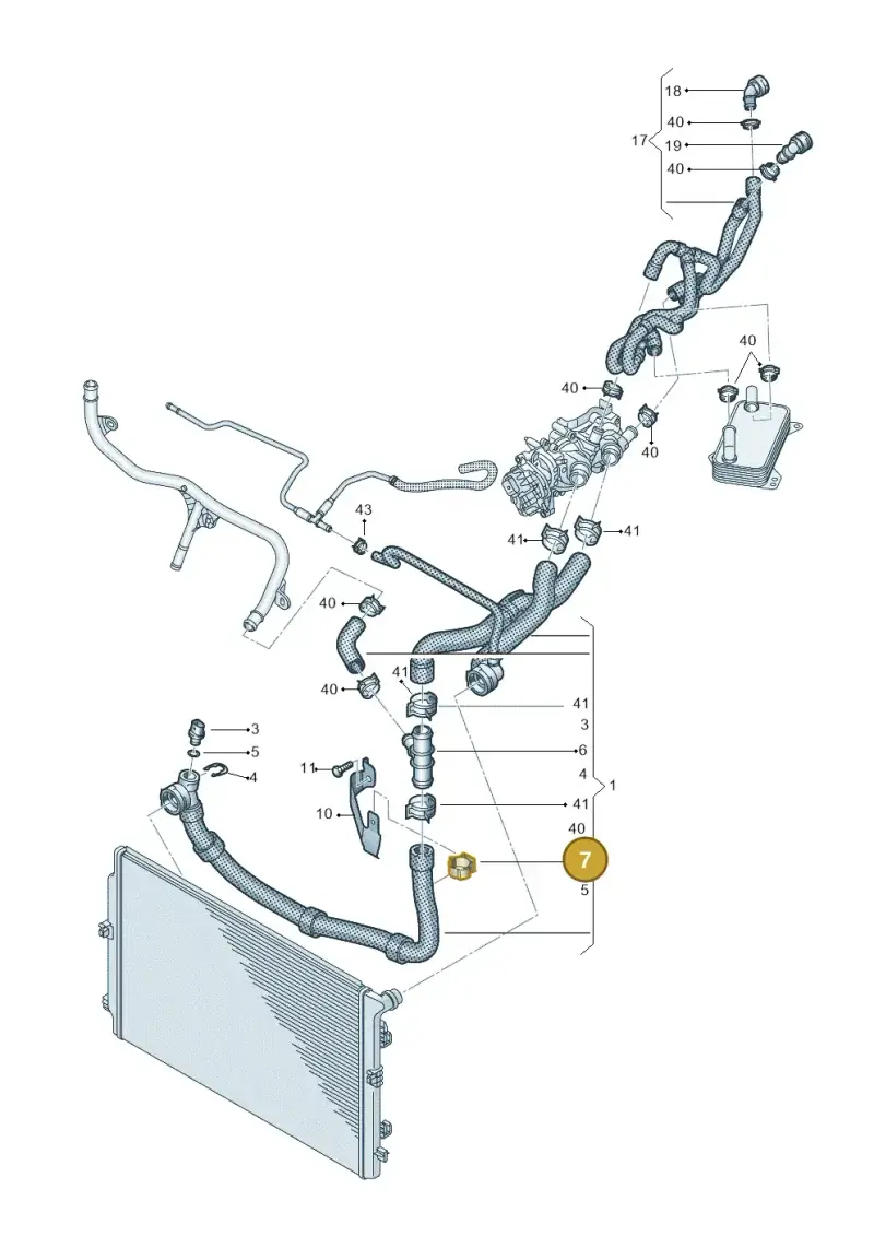 5Q0121093CM — Volkswagen Tiguan 2.0 (2023-) diagram 57x121321, position 7