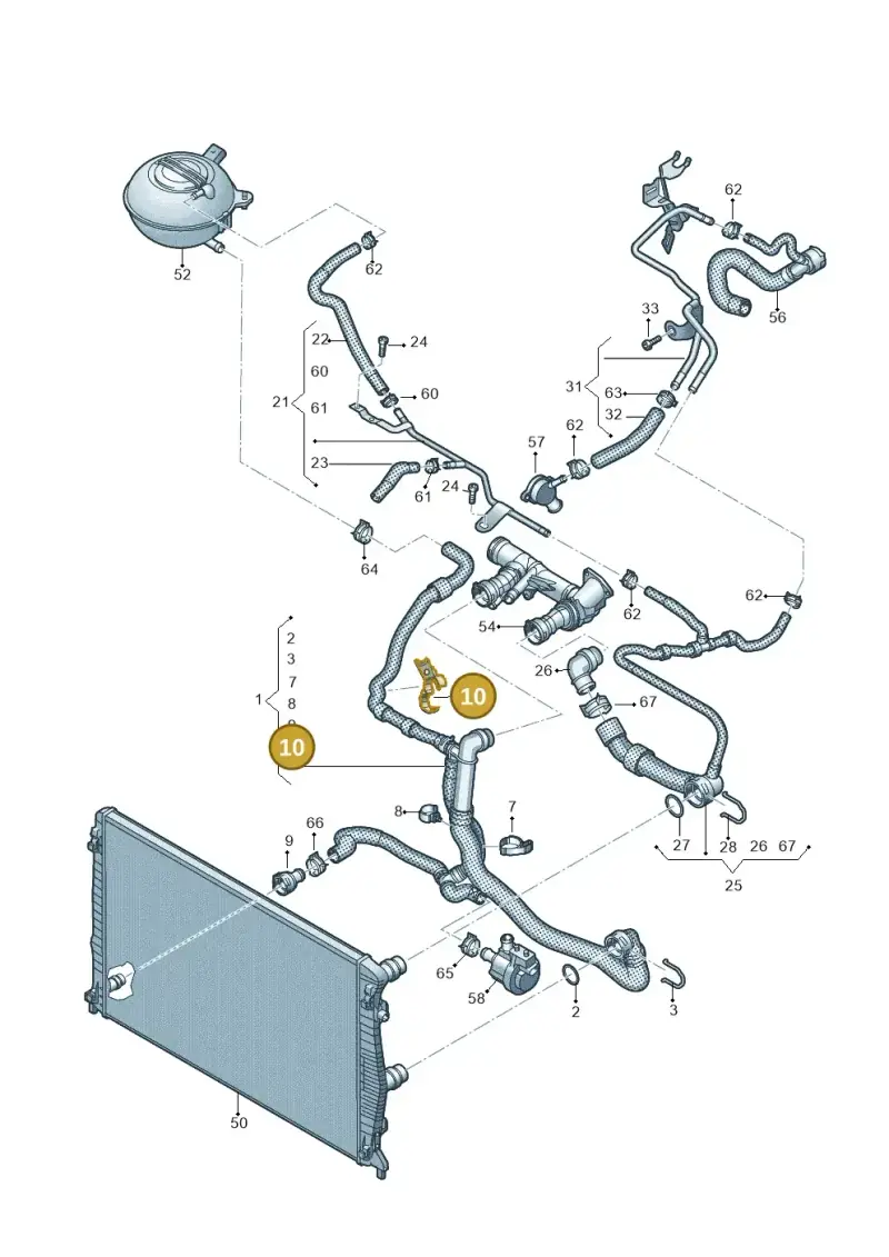 5Q0121093CN — Volkswagen T-Cross 1,0 (2018-2024) diagram 587121601, position 10