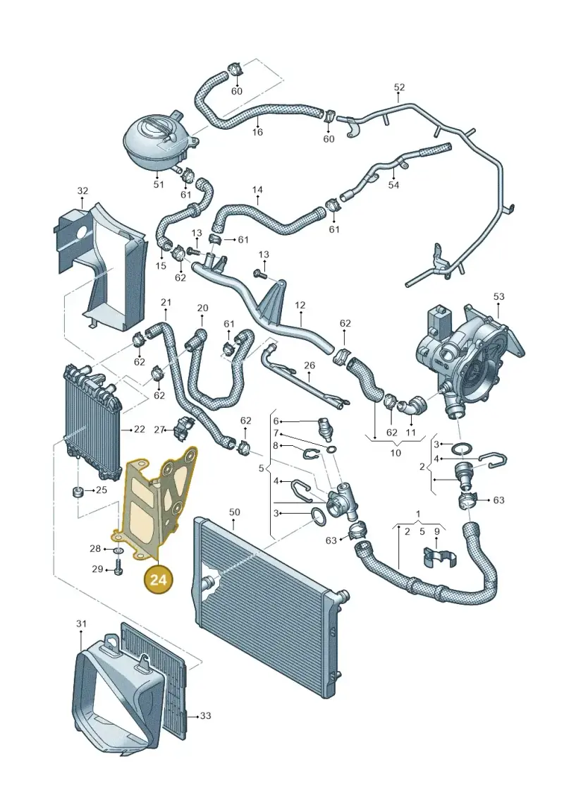 5Q0121093DG — Volkswagen Golf 1.4 BlueMotion (2012-2017) diagram 746121600, position 24