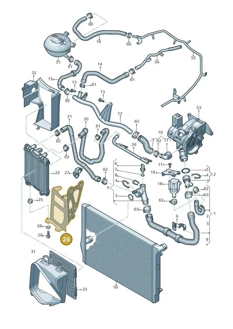 5Q0121093DG — Volkswagen Golf Estate (2013-2017) diagram 746121640, position 24