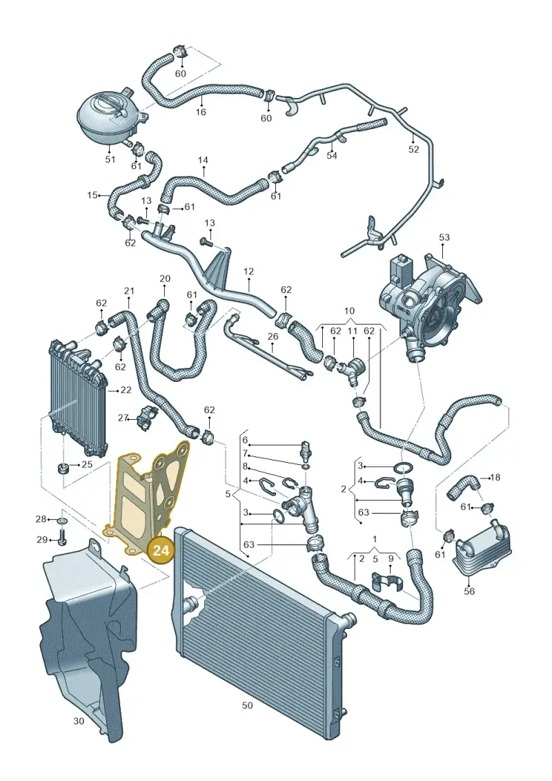 5Q0121093DG — Volkswagen Passat saloon (2014-2024) diagram 793121250, position 24