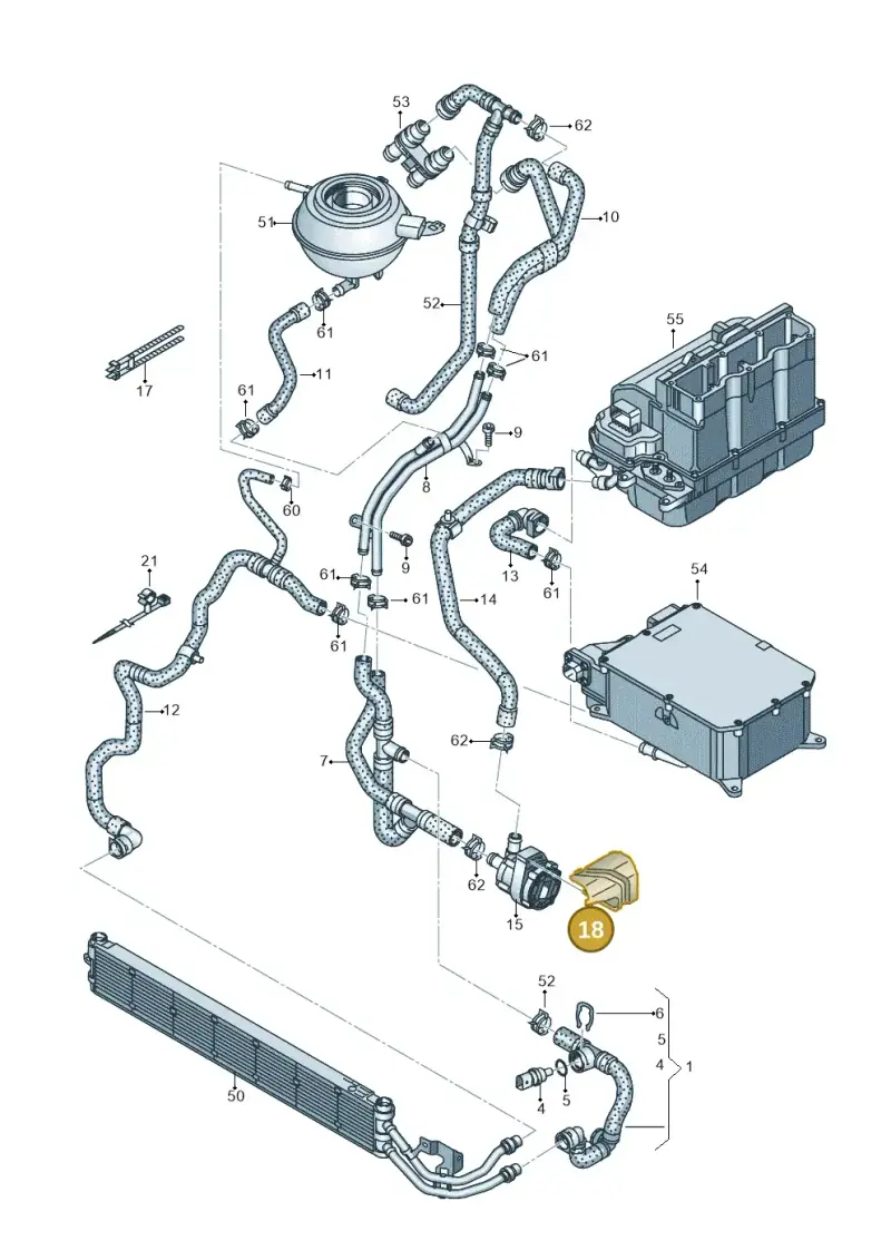 5Q0121093FC — Volkswagen Golf 2.0 BlueMotion (2019-2024) diagram 793121019, position 18