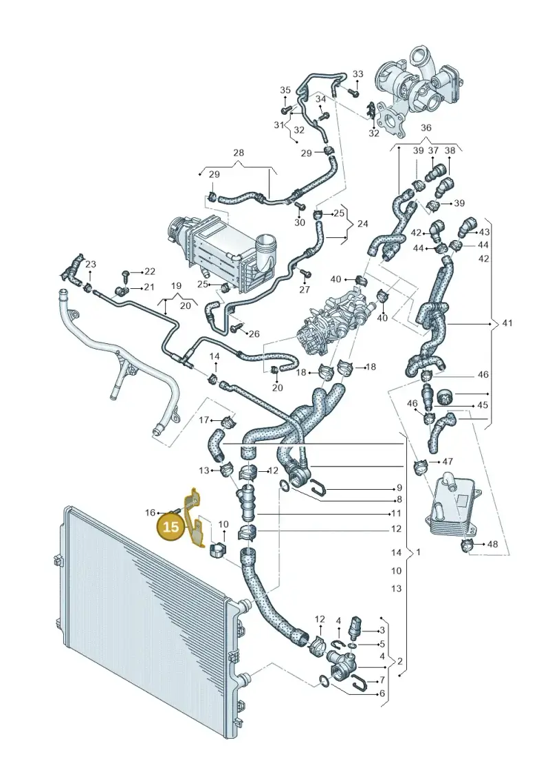 5Q0121093FE — Volkswagen Caddy Maxi Kombi (2020-2024) diagram 2ka121301, position 15