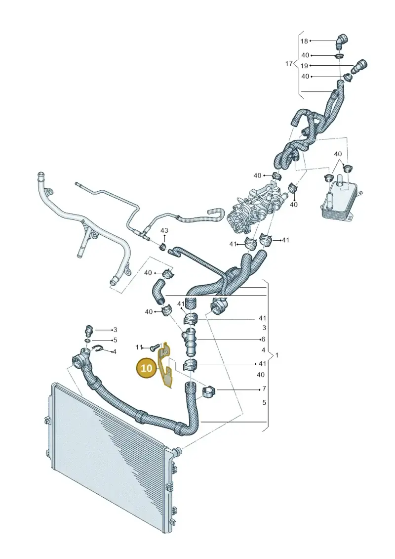 5Q0121093FE — Volkswagen Tiguan 2.0 (2023-) diagram 57x121321, position 10