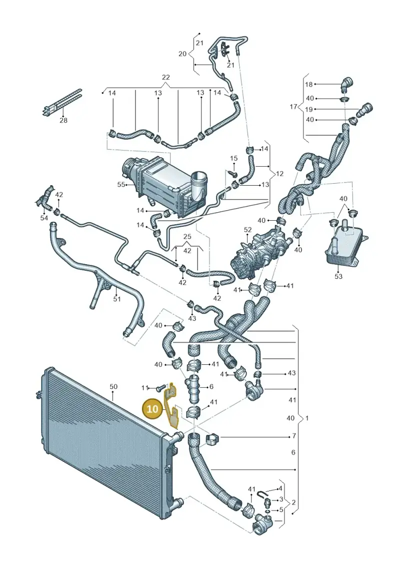 5Q0121093FE — Volkswagen Tiguan 2.0 (2023-) diagram 884121305, position 10