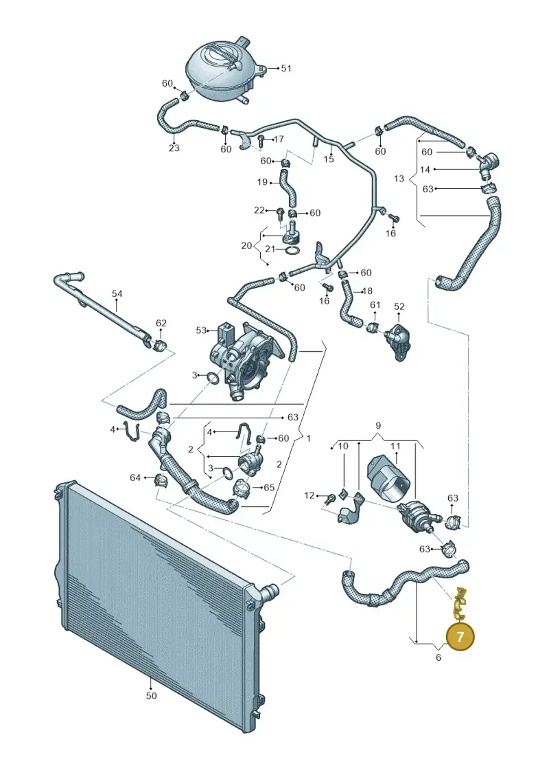 5Q0121093FG — Volkswagen Golf 2.0 (2016-2020) diagram 827121422, position 7