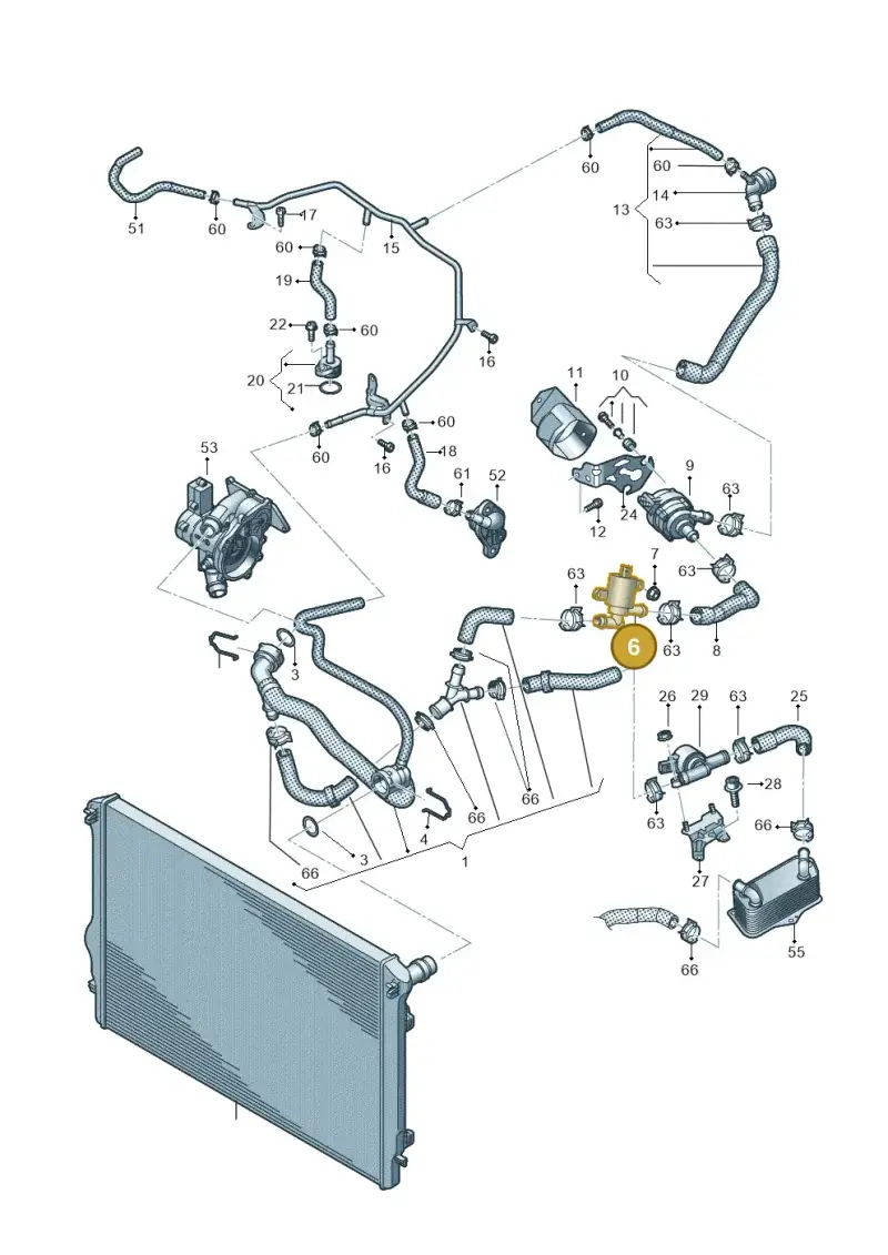 5Q0121093FG — Volkswagen Polo 1.0 BlueMotion (2017-2024) diagram 837121090, position 6