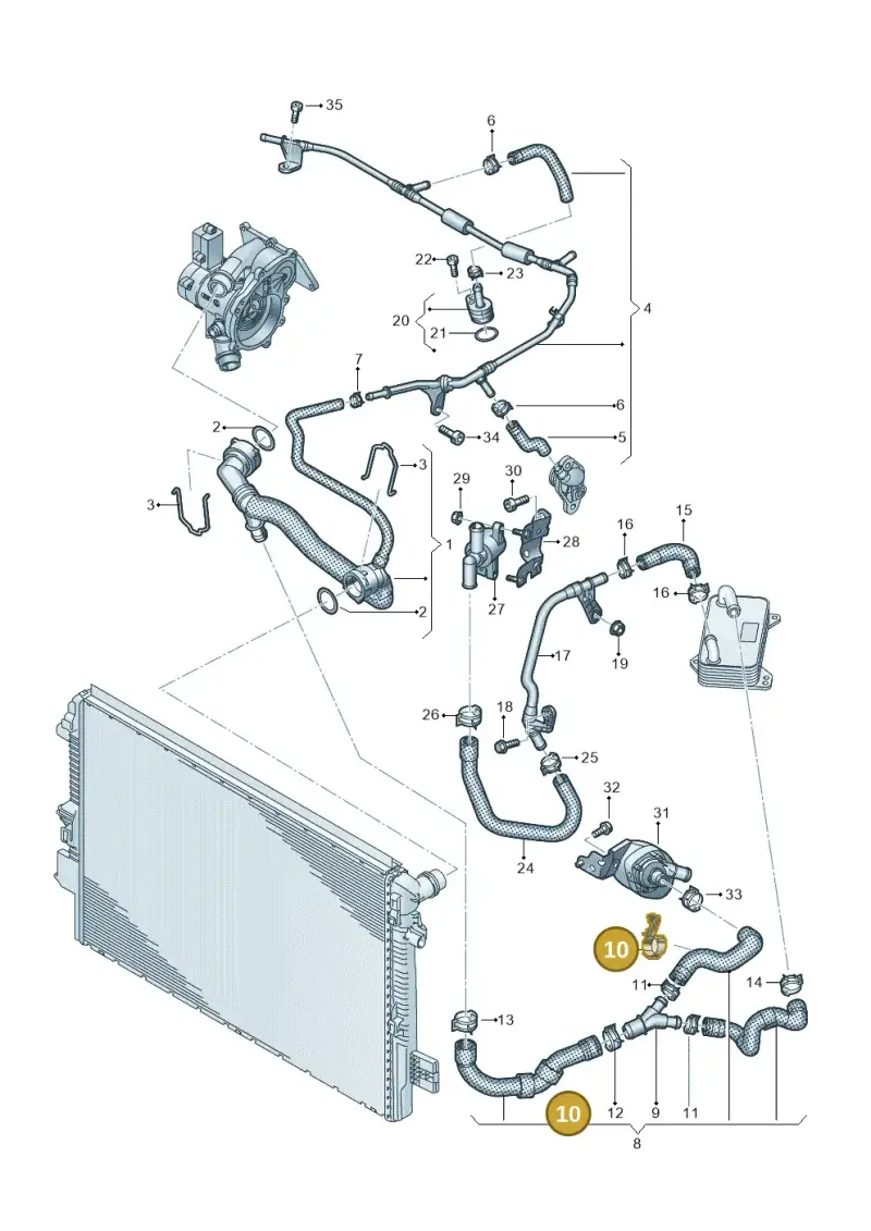 5Q0121093FG — Volkswagen Polo 1.0 BlueMotion (2017-2024) diagram 837121420, position 10