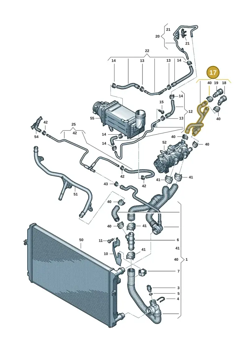 5Q0121156C — Volkswagen T-Roc convertible 1.5 (2019-2024) diagram 5h0121301, position 17