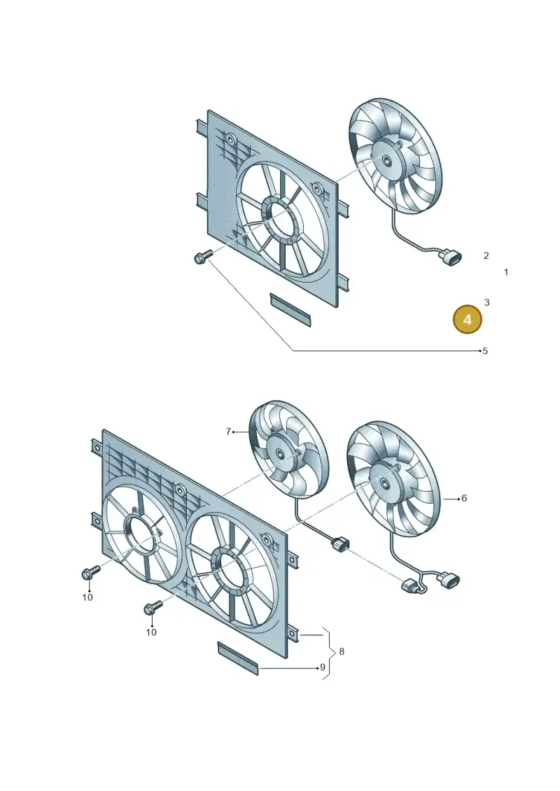 5Q0121223B — Volkswagen Caddy Maxi Kombi (2020-2024) diagram 2ka959060, position 4