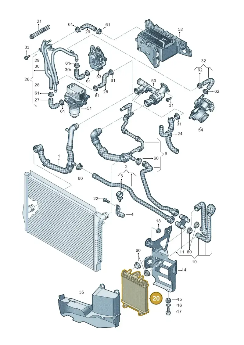 5Q0121251HD — Volkswagen Tiguan 2.0 4Motion (2017-2024) diagram 884000060, position 20