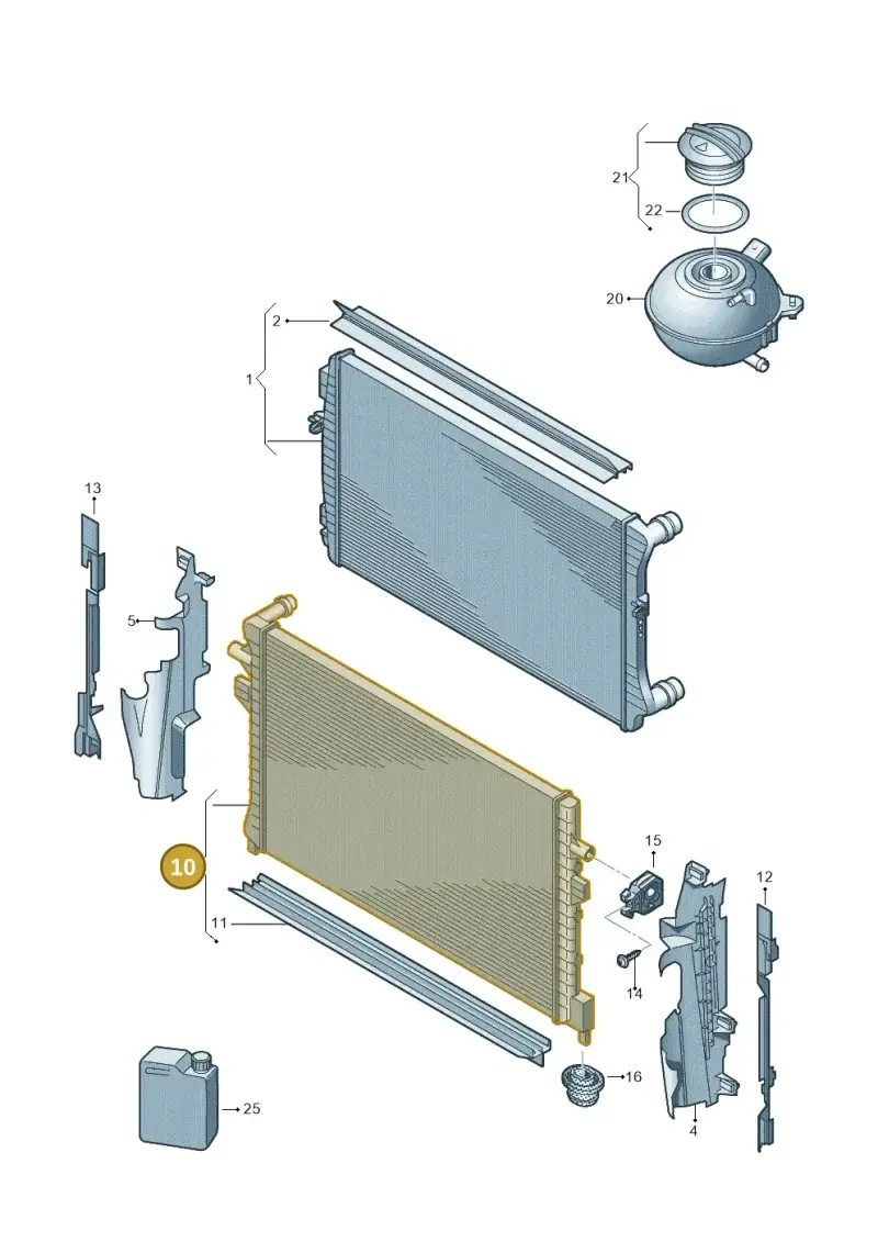 5Q0121251HP — Volkswagen Golf 2.0 (2016-2020) diagram 746121700, position 10