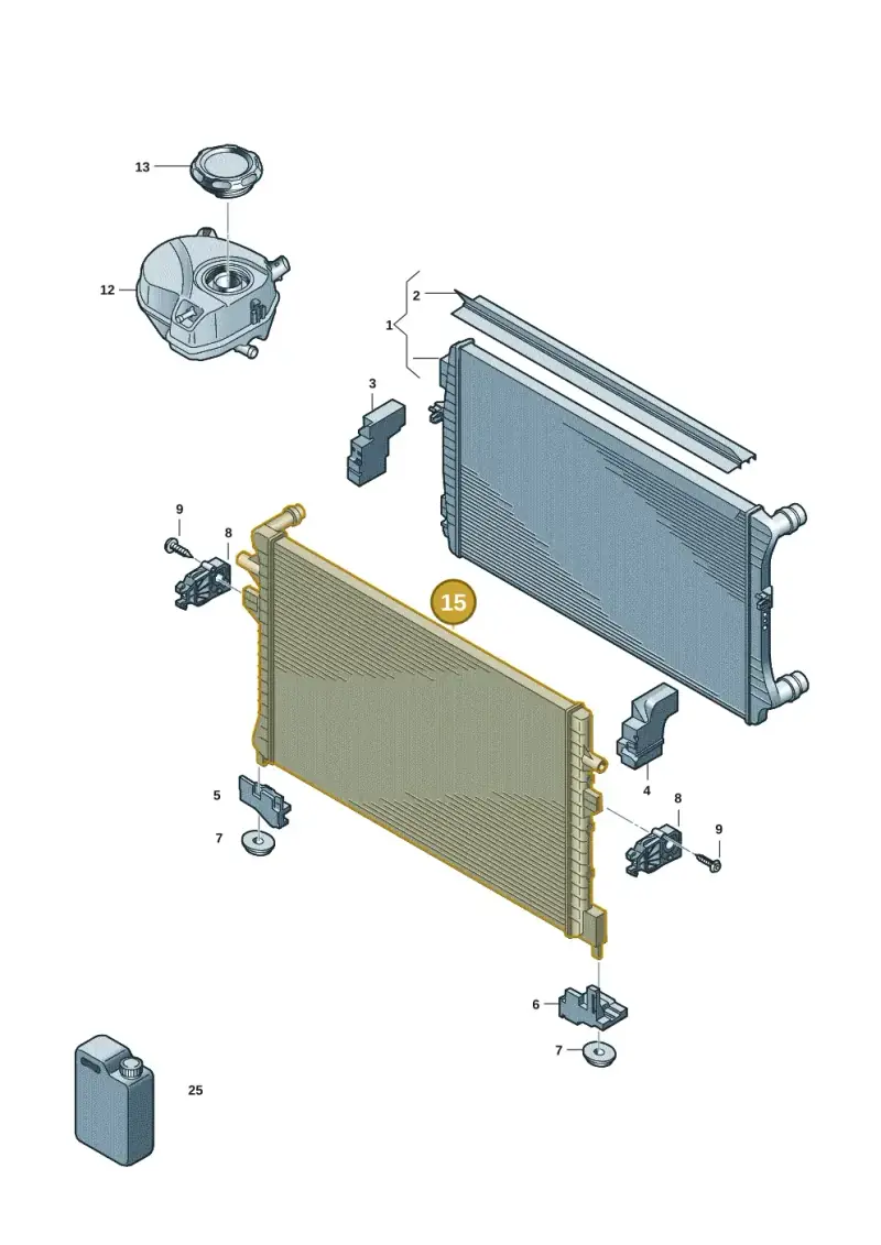 5Q0121251HS — Volkswagen Caddy Maxi Kombi (2020-2024) diagram 2ka122500, position 15