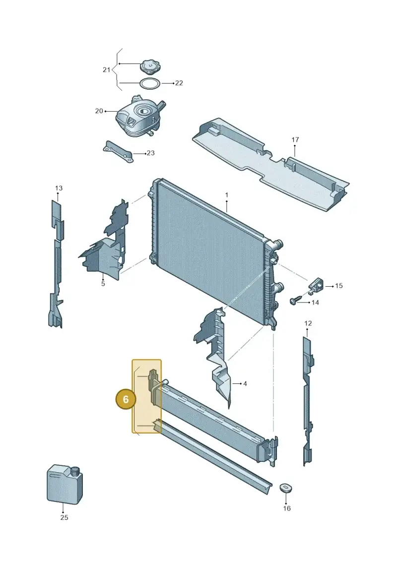 5Q0121251HS — Volkswagen T-Roc convertible 1.5 (2019-2024) diagram 813122000, position 6