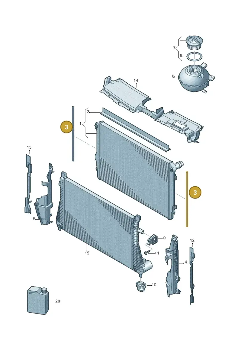5Q0121331D — Volkswagen Arteon (2017-2023) diagram 793121730, position 3