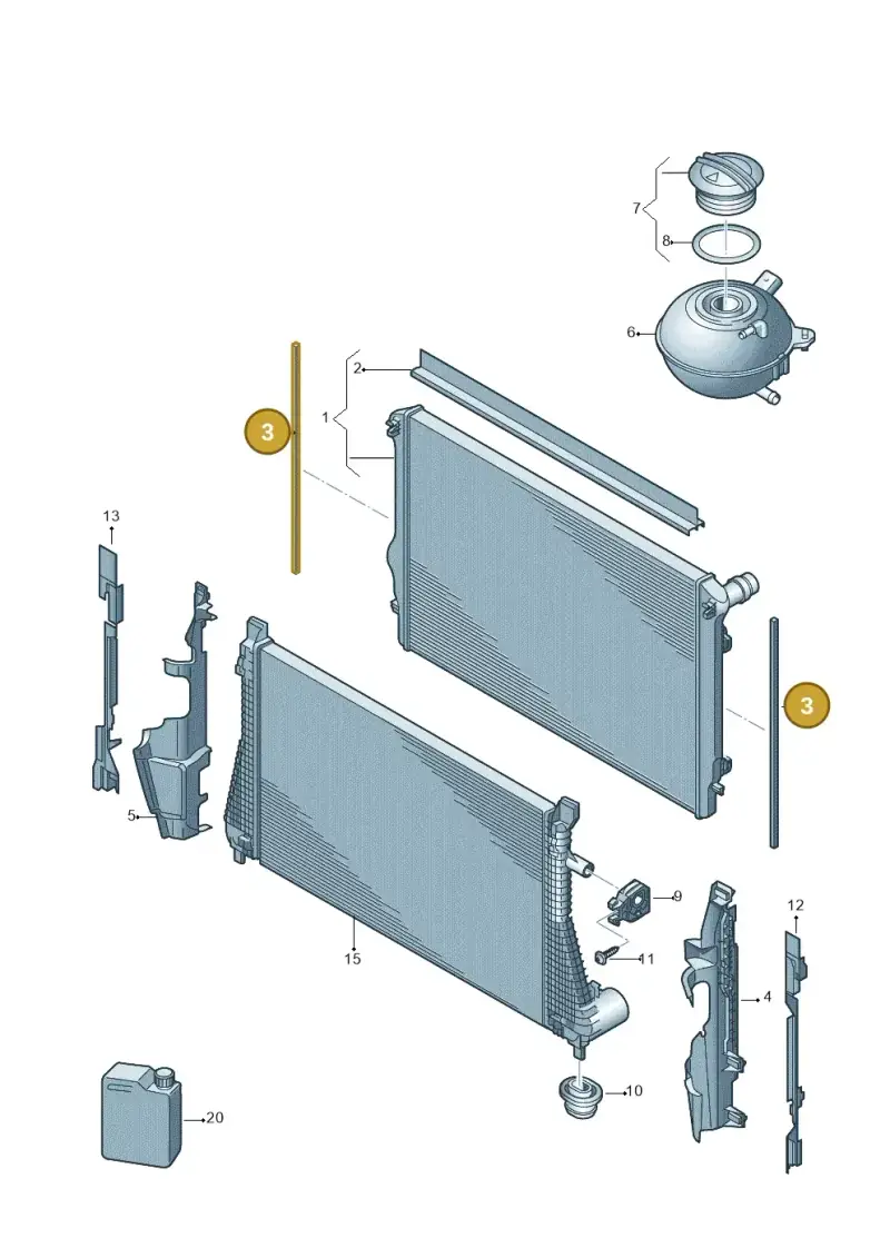 5Q0121331D — Volkswagen Golf 2.0 BlueMotion (2019-2024) diagram 746121850, position 3
