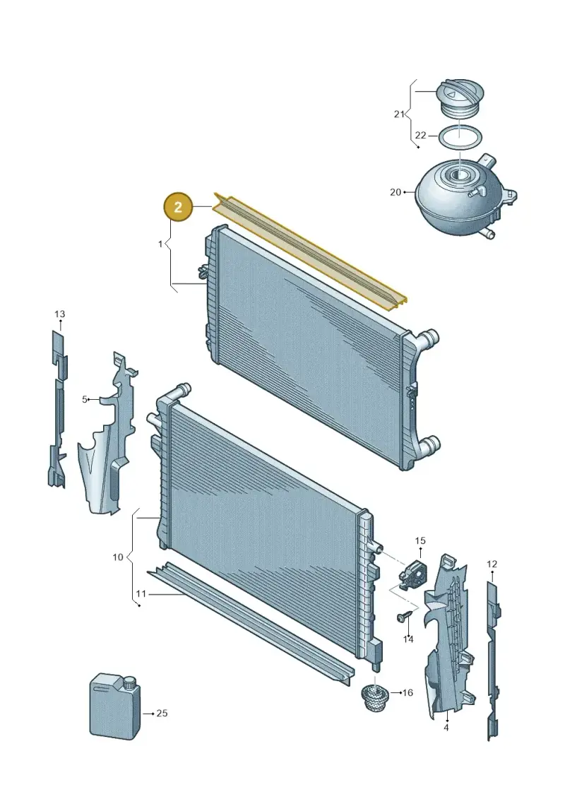 5Q0121345G — Volkswagen Golf 2.0 (2016-2020) diagram 746121700, position 2