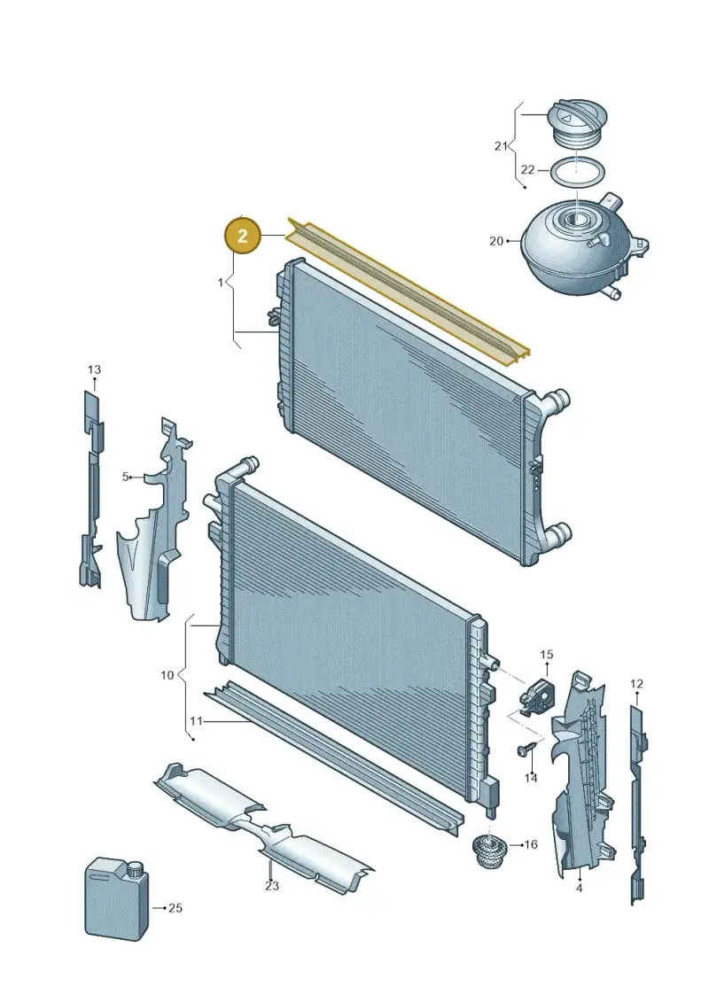 5Q0121345G — Volkswagen Passat saloon (2014-2024) diagram 793121700, position 2