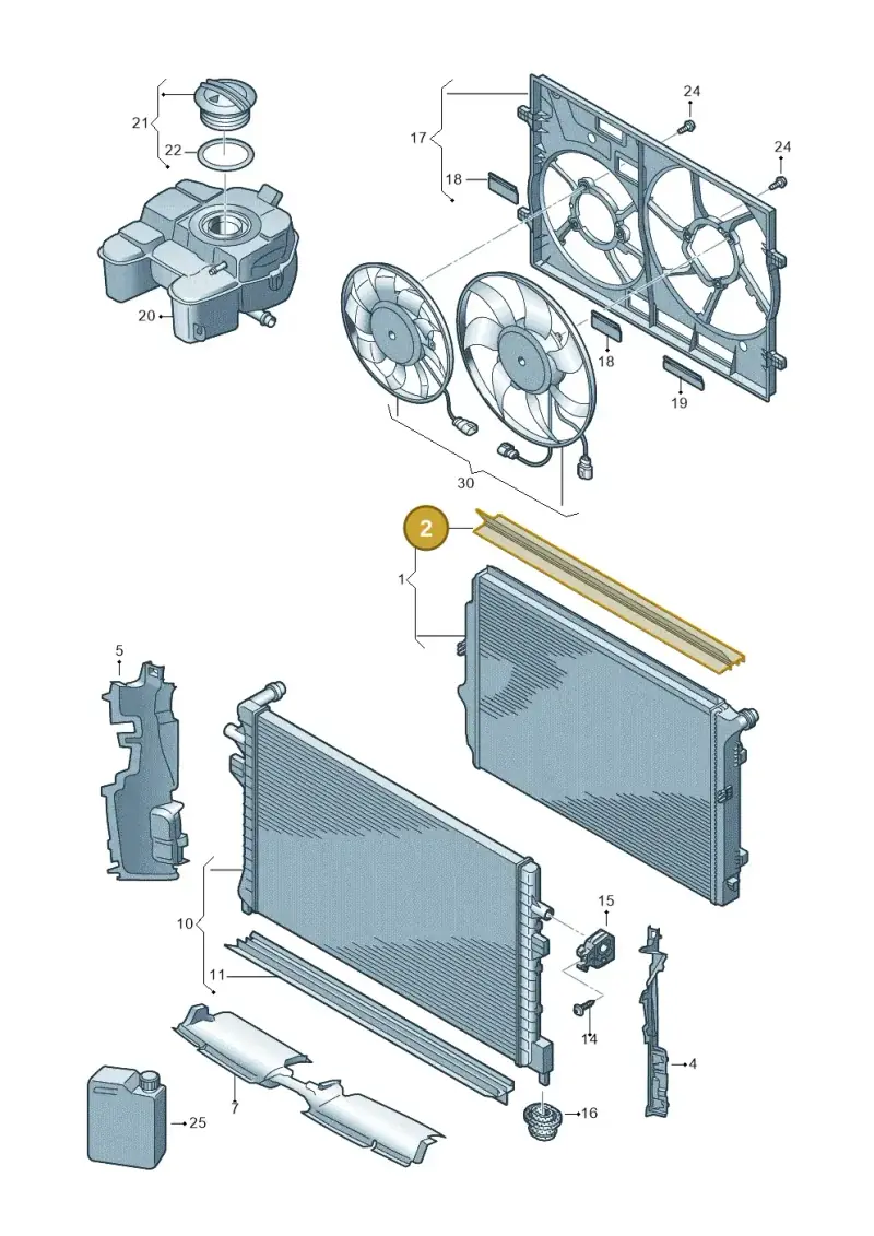 5Q0121345G — Volkswagen Passat saloon (2014-2024) diagram 793121800, position 2