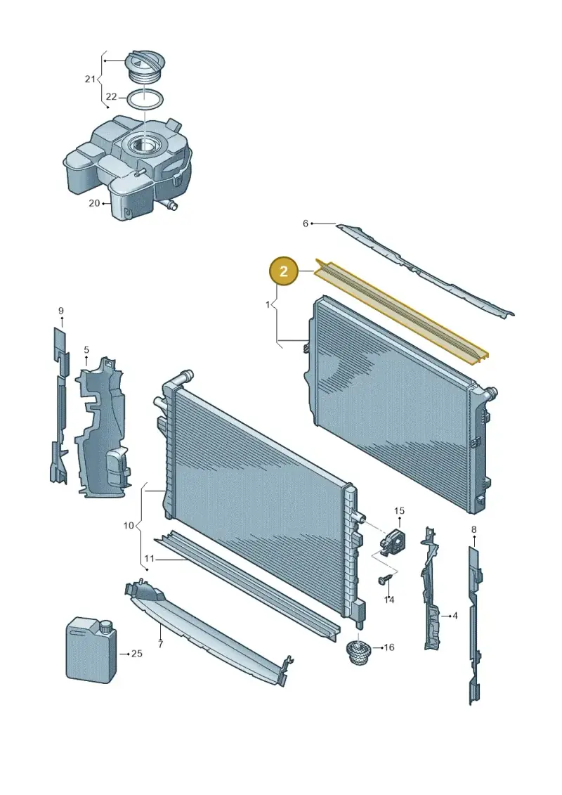5Q0121345G — Volkswagen Arteon (2017-2023) diagram 884000050, position 2