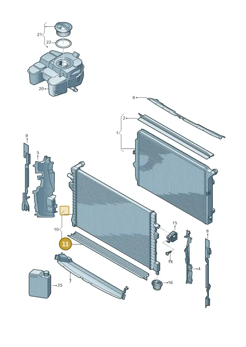 5Q0121345J — Volkswagen Arteon (2017-2023) diagram 884000050, position 11