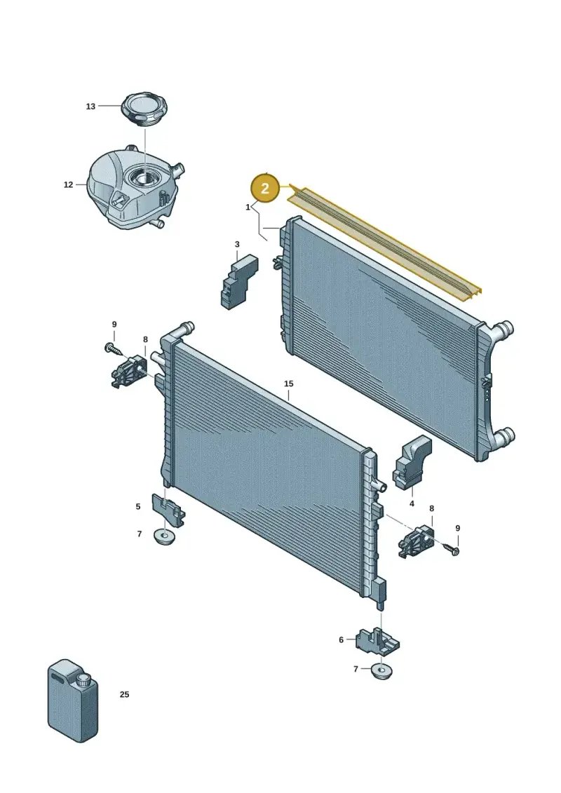 5Q0121345T — Volkswagen Caddy Maxi Kombi (2020-2024) diagram 2ka122500, position 2
