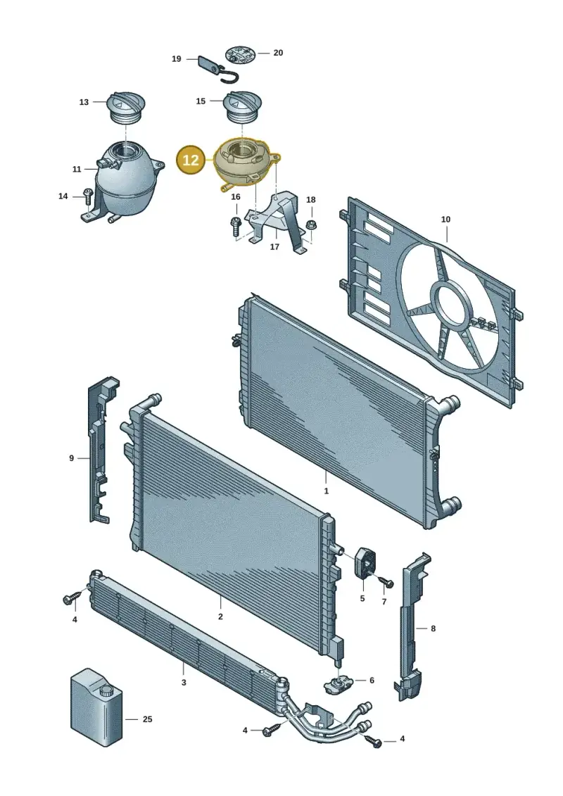 5Q0121407AA — Volkswagen Multivan (2021-) diagram 7t0122080, position 12