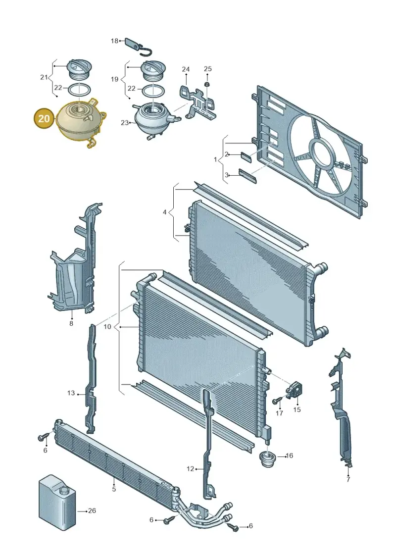 5Q0121407H — Volkswagen Golf 2.0 (2016-2020) diagram 746121870, position 20