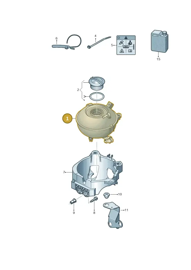 5Q0121407P — Volkswagen Touareg (2017-2023) diagram 859121154, position 1