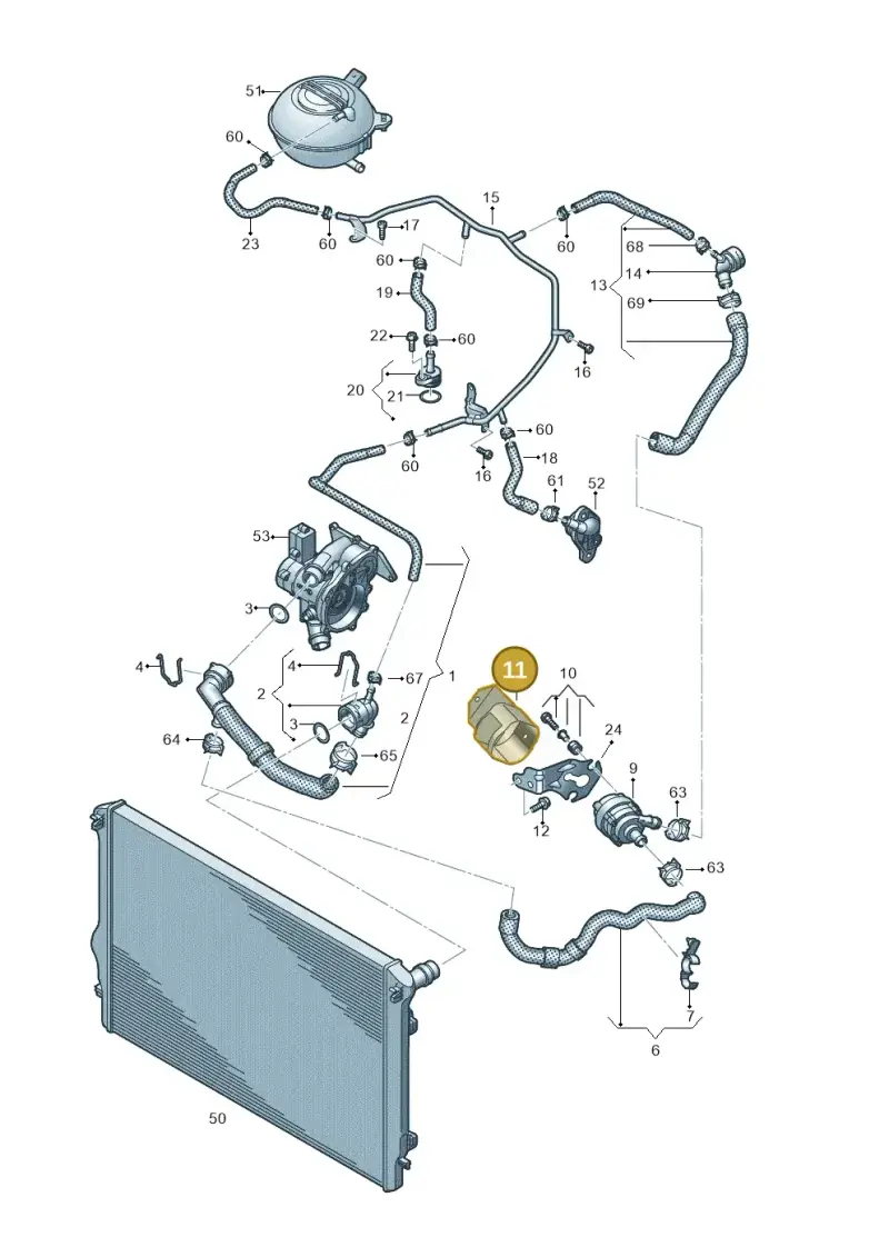 5Q0121653D — Volkswagen T-Roc BlueMotion (2017-2024) diagram 827121405, position 11