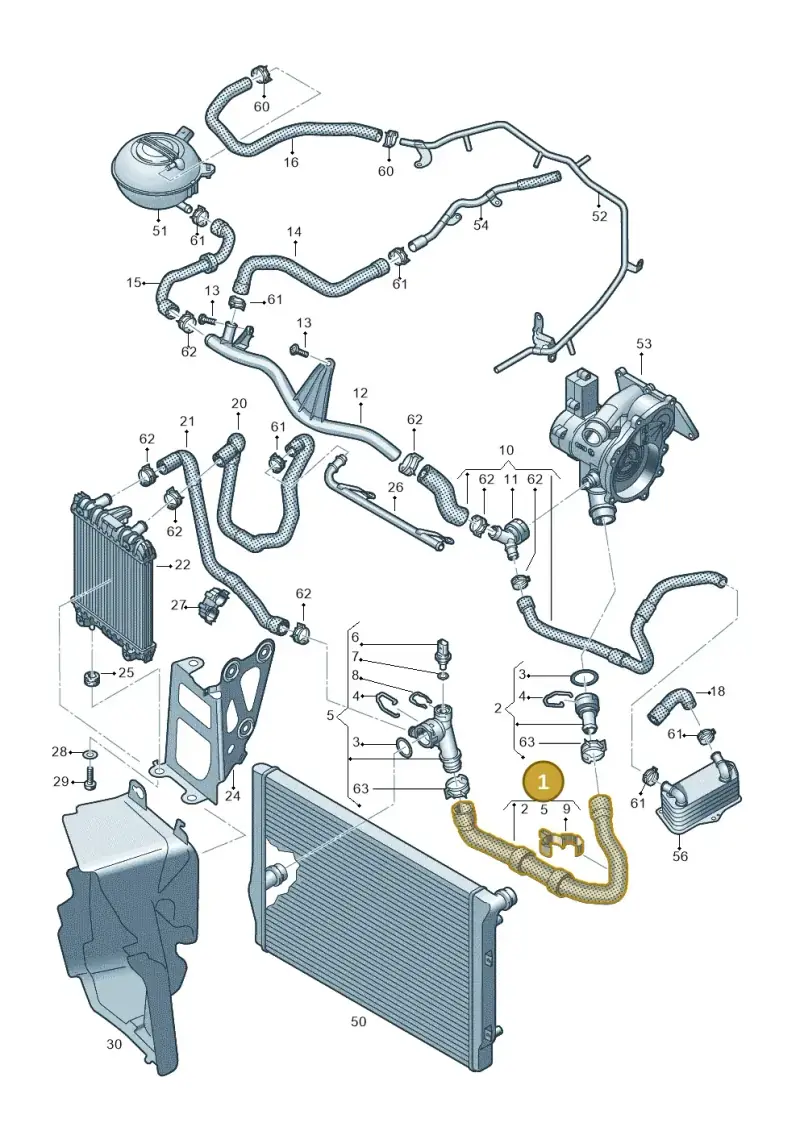 5Q0122051AF — Volkswagen Passat saloon (2014-2024) diagram 793121250, position 1