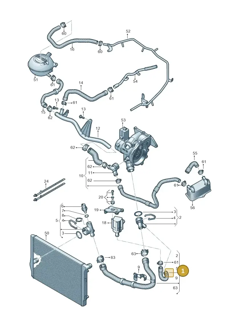 5Q0122051B — Volkswagen Golf 1.6 (2015-2019) diagram 746121570, position 1