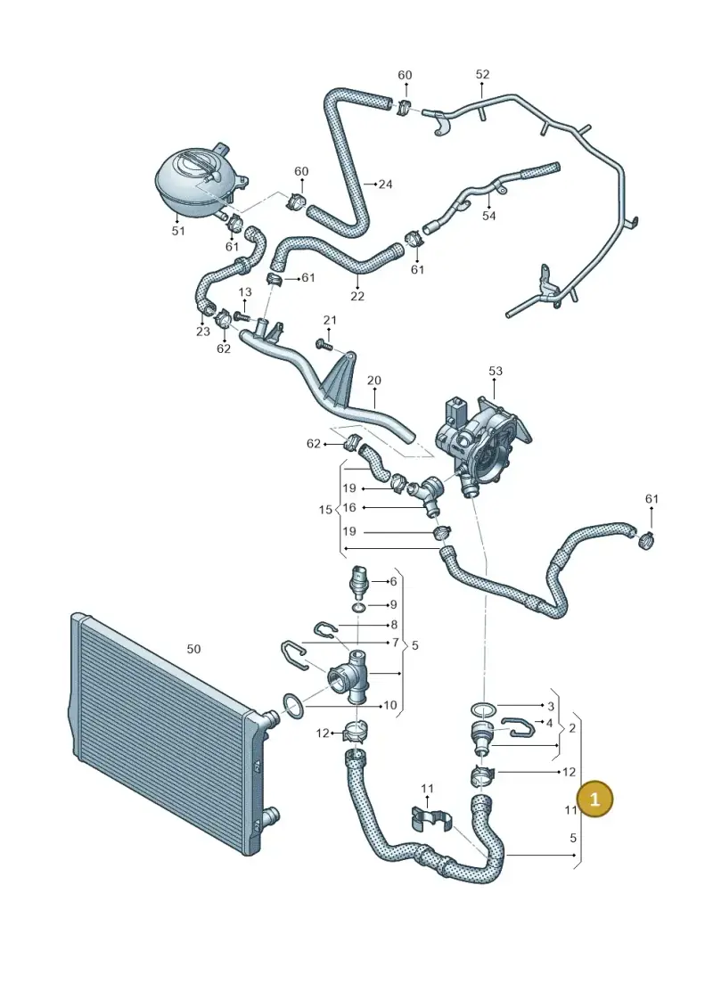 5Q0122051B — Volkswagen Golf Estate (2013-2017) diagram 763121700, position 1
